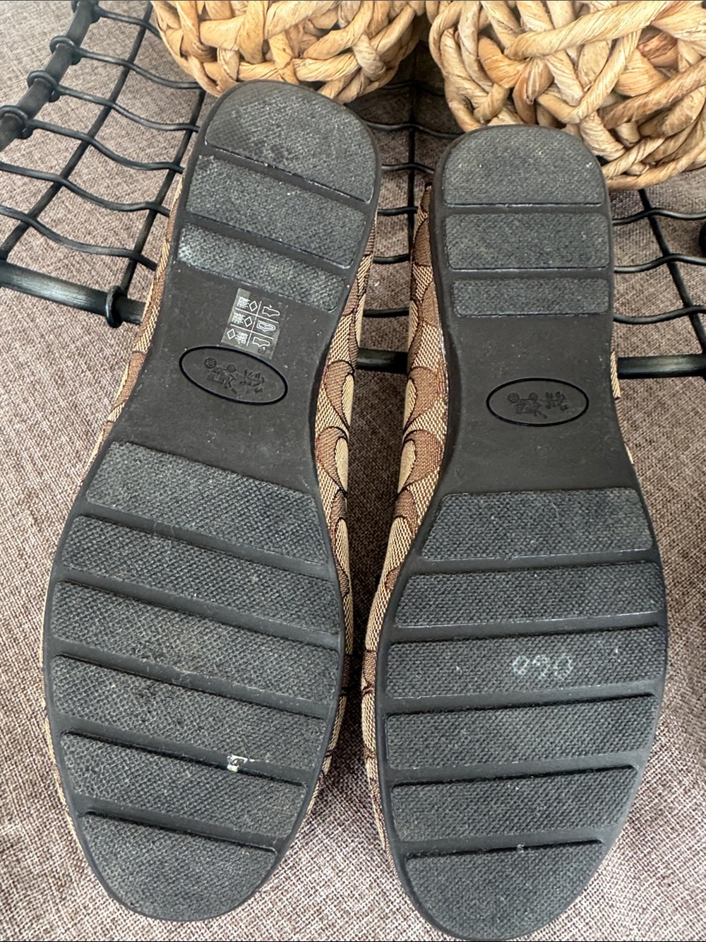 COACH Women's Brown Signature Canvas Loafers - Picture 7 of 11